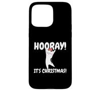 Gatto Gattino Cute Cat Natale Xmas Hooray It's Christmas Custodia per iPhone 15 Pro Max