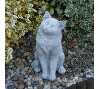 gartendekoparadies.de Gatto seduto Pietra Figura H 40 cm 13 kg Grigio Ghiaccio Antigelo per Esterni