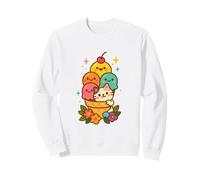 Gatto Gelato Kawaii Carino Stile Pastello Giapponese Felpa