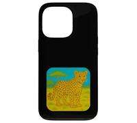 Gatto ghepardo - Notte stellata ispirata allo zoo Animal Art Custodia per iPhone 13 Pro