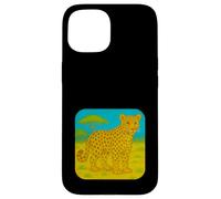Gatto ghepardo - Notte stellata ispirata allo zoo Animal Art Custodia per iPhone 15