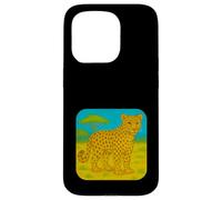 Gatto ghepardo - Notte stellata ispirata allo zoo Animal Art Custodia per iPhone 15 Pro