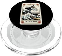 Gatto giapponese che naviga la grande onda fuori Kanagawa Tarocchi PopSockets PopGrip per MagSafe