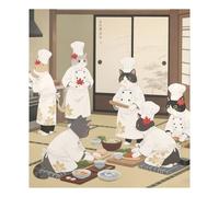 Gatto giapponese Chef carino lavastoviglie copertura magnetica riutilizzabile Natale frigorifero magnete decorazione vacanza 58,4 x 66 cm