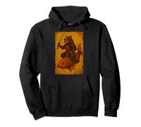 Gatto Giapponese Equitazione Koi Pesce Ukiyo-e Samurai Woodblock Art Felpa con Cappuccio