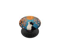 Gatto giapponese guardando verso il sole PopSockets PopGrip Adesivo