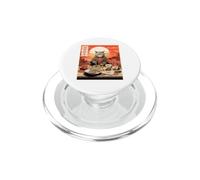 Gatto giapponese mangiare sushi davanti al tramonto PopSockets PopGrip per MagSafe
