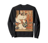 Gatto Giapponese retrò Ukiyo-e Kimono Neko Vintage Felpa