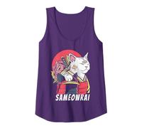 Gatto giapponese Samurai Katana Sameowrai Anime divertente Canotta