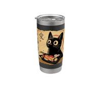 Gatto giapponese Sushi Rolls Nigiri Giappone Cibo Amante Gatto Anime Bicchiere termico in acciaio inox doppia parete
