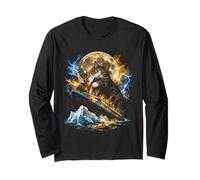Gatto Gigante Che affonda la Nave Titanic Iceberg Bootleg Maglia a Manica