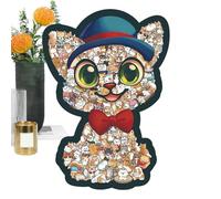 Gatto,Gioco di Legno a Forma di Animale Colorato - Puzzle di Gatti da Colorare | per Sposa Uomini Donne Ragazzi Ragazze Giovani Adolescenti Figlio Figlia Famiglia e