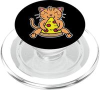 Gatto giocoso che sgranocchia la pizza PopSockets PopGrip per MagSafe