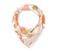 Gatto giocoso rosa e arancione quadrato seta testa sciarpa capelli pashmina funky regali per le donne per la sera chal para mujer