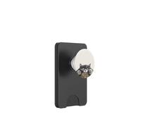 Gatto giocoso su balla di fieno oversize rustico PopSockets PopWallet per MagSafe
