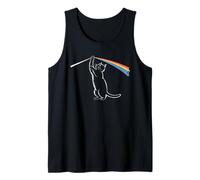 Gatto Giocoso Tocca L'Arcobaleno Whimsical Cat With Rainbow Canotta