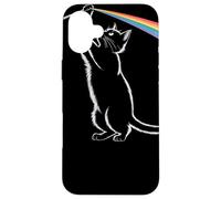 Gatto Giocoso Tocca L'Arcobaleno Whimsical Cat With Rainbow Custodia per iPhone 16 Plus