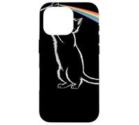 Gatto Giocoso Tocca L'Arcobaleno Whimsical Cat With Rainbow Custodia per iPhone 16 Pro