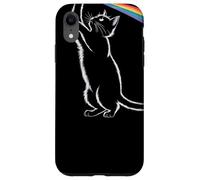 Gatto Giocoso Tocca L'Arcobaleno Whimsical Cat With Rainbow Custodia per iPhone XR