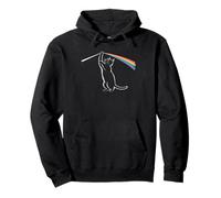 Gatto Giocoso Tocca L'Arcobaleno Whimsical Cat With Rainbow Felpa con Cappuccio