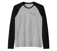 Gatto Giocoso Tocca L'Arcobaleno Whimsical Cat With Rainbow Maglia con Maniche Raglan