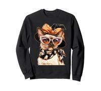 Gatto Glam con Occhiali da Sole Cappello da Strega Animale Boujee Halloween Felpa