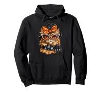 Gatto Glam con Occhiali da Sole Cappello da Strega Animale Boujee Halloween Felpa con Cappuccio