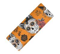 Gatto gotico scheletro stampato mens yoga mat gomma naturale antiscivolo, con borsa per il trasporto tapete para ejercicio 180,3x66 cm per la casa