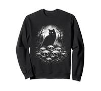 Gatto Gotico Teschi Dark Horror Art Gothic Girl Felpa