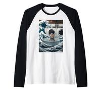 Gatto Grande ondata nelle lavanderie gettoni di Kanagawa Maglia con Maniche Raglan