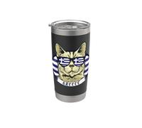 Gatto greco Patriottico Radici greche Antenati vacanza greca Bicchiere termico in acciaio inox doppia parete