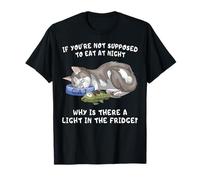 Gatto Grigio Buffo Che AMA Gli Spuntini Notturni Maglietta