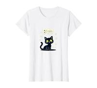 Gatto Halloween Boo Kitty spettrale Fantasmi Carino Divertente Maglietta, Donna, Bianco, L