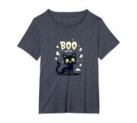 Gatto Halloween Boo Kitty spettrale Fantasmi Carino Divertente Maglietta, Donna Plus-Size, Pervinca, 4X