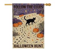Gatto Halloween Scavenger Hunt House Bandiera 71 x 101 cm