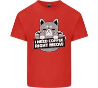 Gatto Ho Bisogno Di Caffè Proprio Adesso Maglietta Divertente Uomo In Cotone