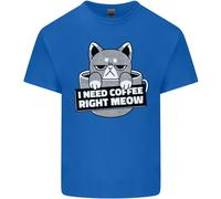 Gatto Ho Bisogno Di Caffè Proprio Adesso Maglietta Divertente Uomo In Cotone
