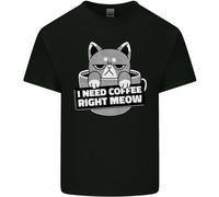 Gatto Ho Bisogno Di Caffè Proprio Adesso Maglietta Divertente Uomo In Cotone