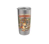 Gatto I Have A Library Book Lover Reading Art Funny Bicchiere termico in acciaio inox doppia parete