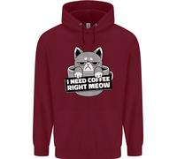 Gatto i Need Caffè Right Meow Divertente Uomo Felpa