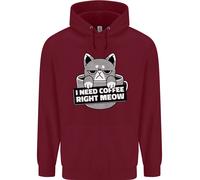 Gatto i Need Caffè Right Meow Divertente Uomo Felpa