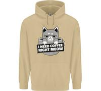 Gatto i Need Caffè Right Meow Divertente Uomo Felpa