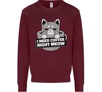 Gatto i Need Caffè Right Meow Divertente Uomo Felpa Maglione