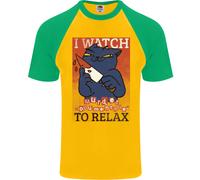 Gatto I Orologio Assassino Documentaries A Rilassarsi Uomo S/S Baseball T-Shirt