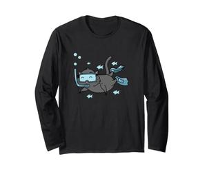 Gatto in Acqua Immersione con Snorkel Maglia a Manica