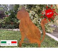Gatto in Ferro Corten Decorazione Giardino arredo casa idea regalo 40 x 50cm