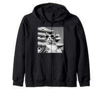 Gatto in Giappone al Castello Himeji Felpa con Cappuccio