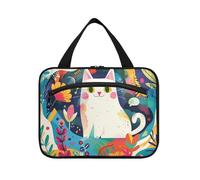 Gatto in Giardino Appeso Trucco Borsa con Scomparti con Gancio, Designer Impermeabile Kit Bag per Uomo per Donna Hotel kit de para Mujer L