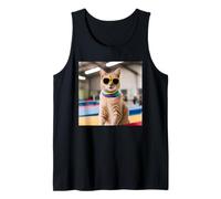 Gatto in Una Palestra Fare Ginnastica Canotta