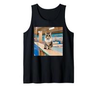 Gatto in Una Palestra Fare Ginnastica Canotta